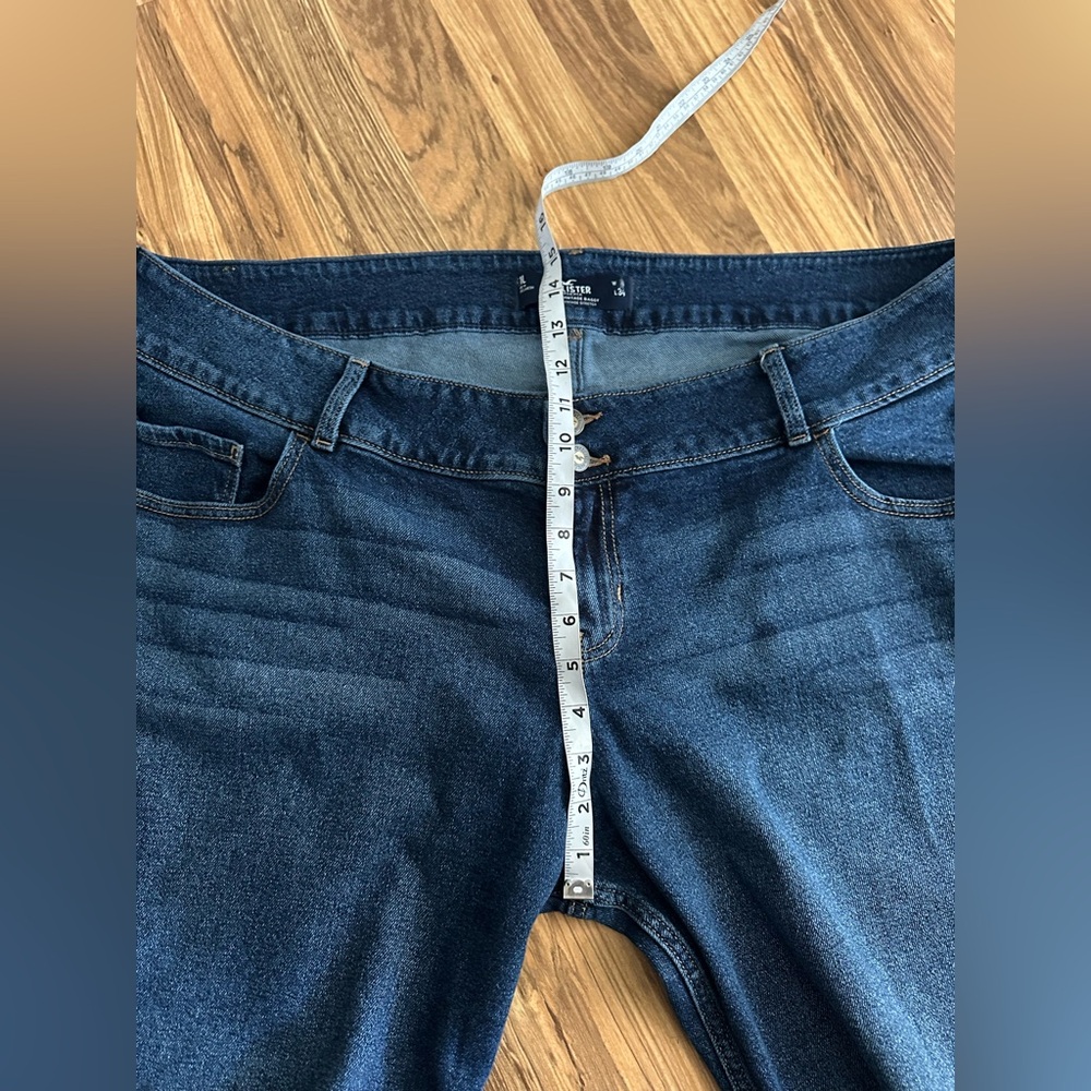 Hollister Vintage Stretch Low Rise Vintage Baggy Jeans Plus Size 44 Waist Blue - Picture 10 of 11